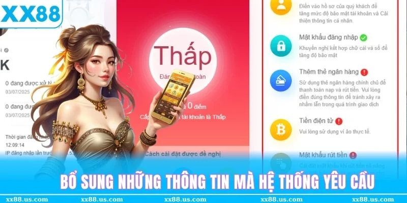 Thành viên mới nên bổ sung toàn bộ thông tin cá nhân sau khi đăng nhập XX88